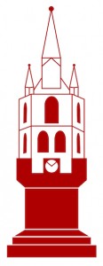 Logo des SV Roter Turm - auf einer roten Turmschachfigur ist eine Stilisierung des Roten Turmes vom Marktplatz Halle (Saale) 